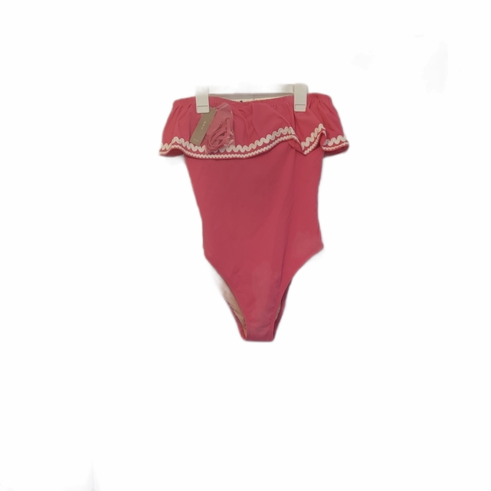 J Crew one piece bandeau ruffled swimsuit - Picture 2 of 8